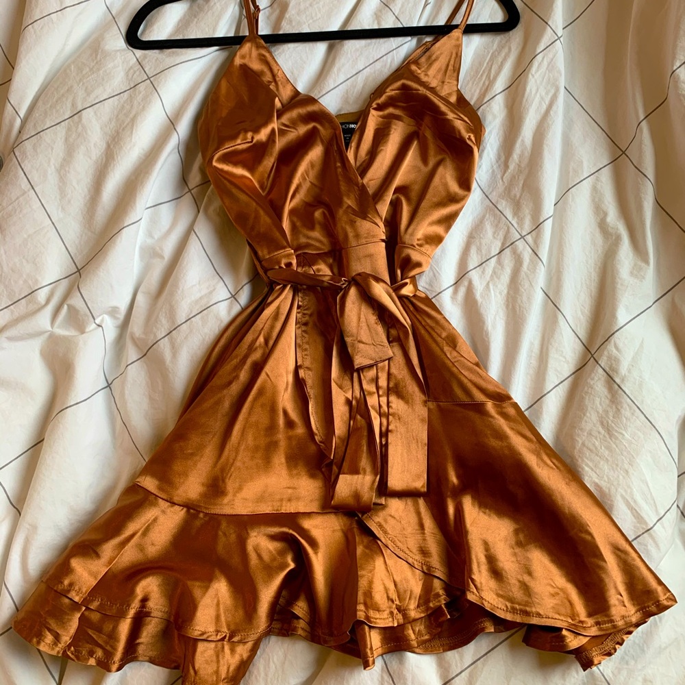 Bronze Ruched Mini Romper